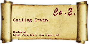 Csillag Ervin névjegykártya